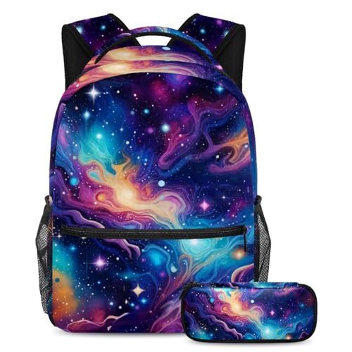 Sac de voyage parfait style galaxie et sa trousse pour les vacances