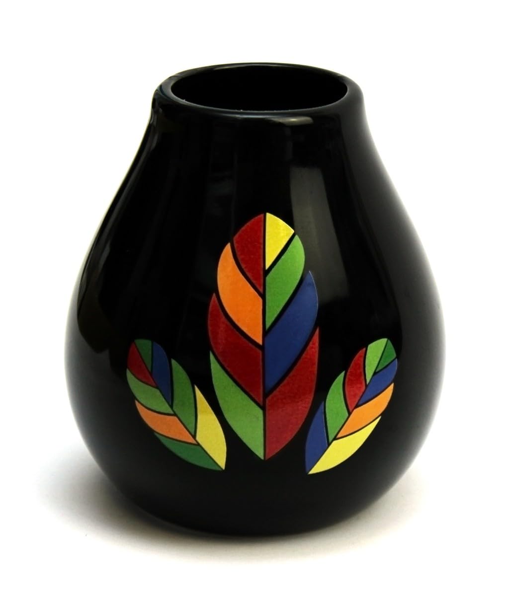Mate Green Ceramic Mugs Mate Tea Mug Hoja Black 350 ml