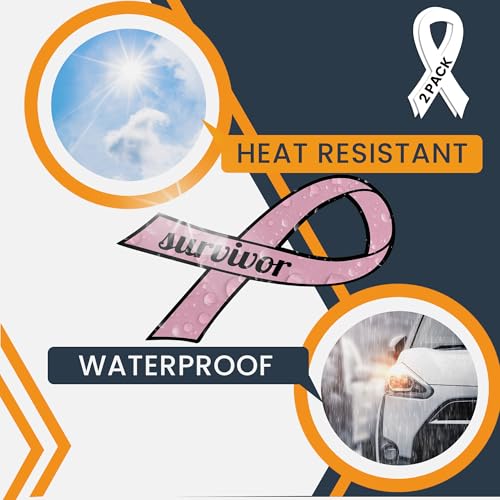 Image of Magnet Me Up Breast Cancer Survivor Pink Ribbon Magnet Decal - 3.5x7 Inches, 2 Pack, Automotive Magnet for Car, Truck, SUV - Show Support and Raise Awareness with This Meaningful Auto Magnet