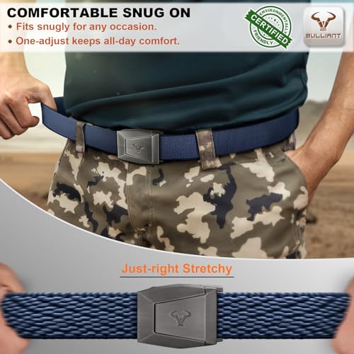 Image of BULLIANT Men Tractical Belt,Stretch Western Rigger Web Belt For Cowboy Military Heavy Duty Hiking Hunting 1.5 inch-Cut For Fit