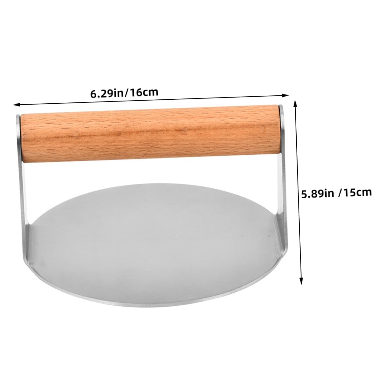 OFFSCH Stainless Steel Burger Press with Handle Steak Weight Tool for Stuffed Burgers Easy to Shape Patties for Grill Bbq and Cooking Enthusiasts