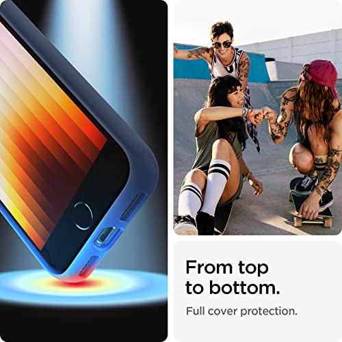 Image of Spigen Sillicone Fit Back Cover Case for iPhone SE 2022 | iPhone SE 2020 | iPhone 7 | iPhone 8 (Sillicone | Navy Blue)