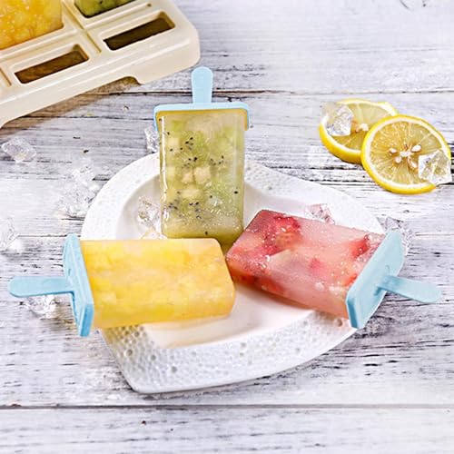 Traxenta 9 Stück eisformen eis am stiel, eisform, wassereis formen, eisstiele wiederverwendbar, popsicle holder, stieleisformen, eisförmchen, ice cream mold mit Silikontrichter Und Reinigungsbürste