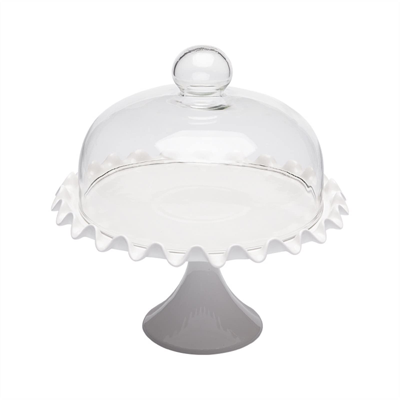 Soporte para tartas, 1 juego de bandeja de cristal transparente para tartas, bandeja de tapa de cristal, adecuada para restaurantes familiares y hoteles