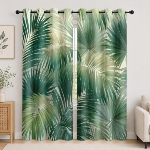 Draperies occultantes de qualité supérieure style jungle vert - 3