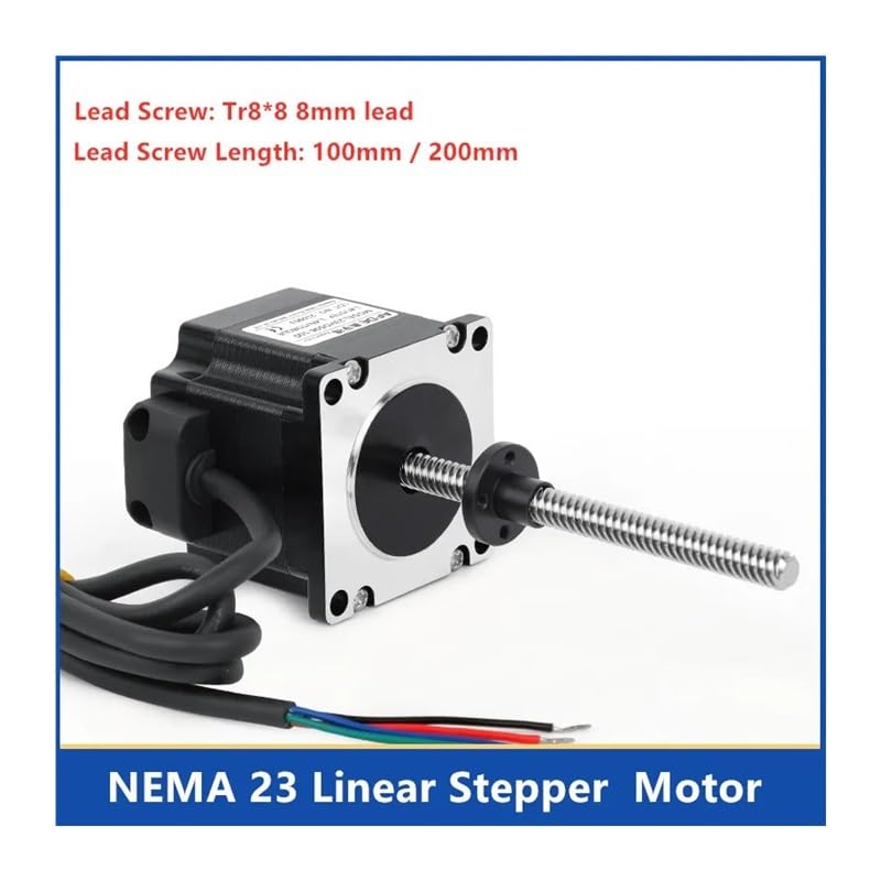 POWTAXBJGD NEMA 23 Stepper Electronic Starter with Lead Screw Linear Stepper Tr8*8 Threaded Rod 100mm(57HS51-100N88)