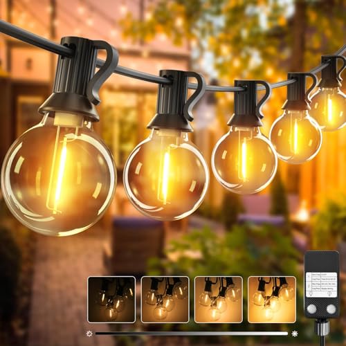 litogo LED Lichterkette Außen Dimmbar mit Timer, 15M Deko Lichterkette Aussen Strom mit Retro Warmweiß G40 Glühbirnen Plastik, Wetterfest lichterketten für Garten Balkon Party Pavillon Terrasse litogo LED Lichterkette Außen Dimmbar mit Timer, 15M Deko Lichterkette Aussen Strom mit Retro Warmweiß G40 Glühbirnen Plastik, Wetterfest lichterketten für Garten Balkon Party Pavillon Terrasse