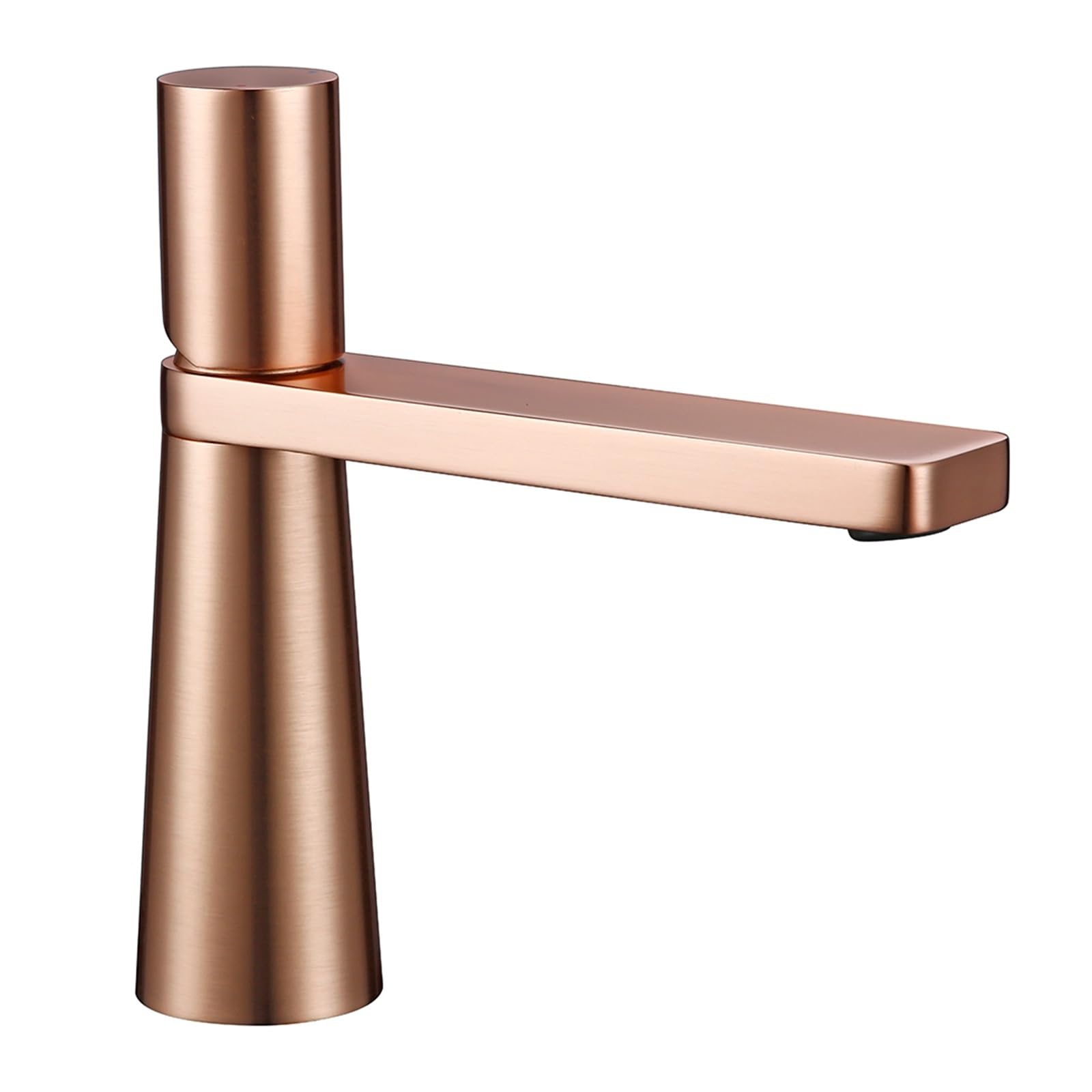 Mitigeur lavabo rotatif 360 degrés or rose brossé monotrou eau chaude froide