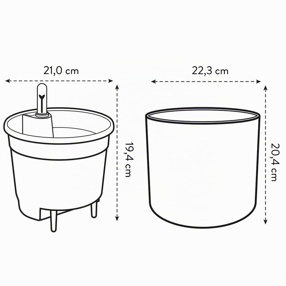 Elho Ocean Rond 22 avec Système D'Irrigation Pot de Fleur - Bleu Atlantique