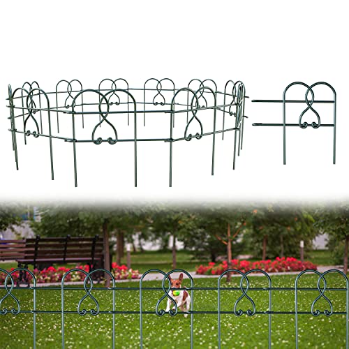 Beetzaun Metall 60cm(H) x60cm(L)10 Set,6m Lang,Staketenzaun,4mm Verdickter...