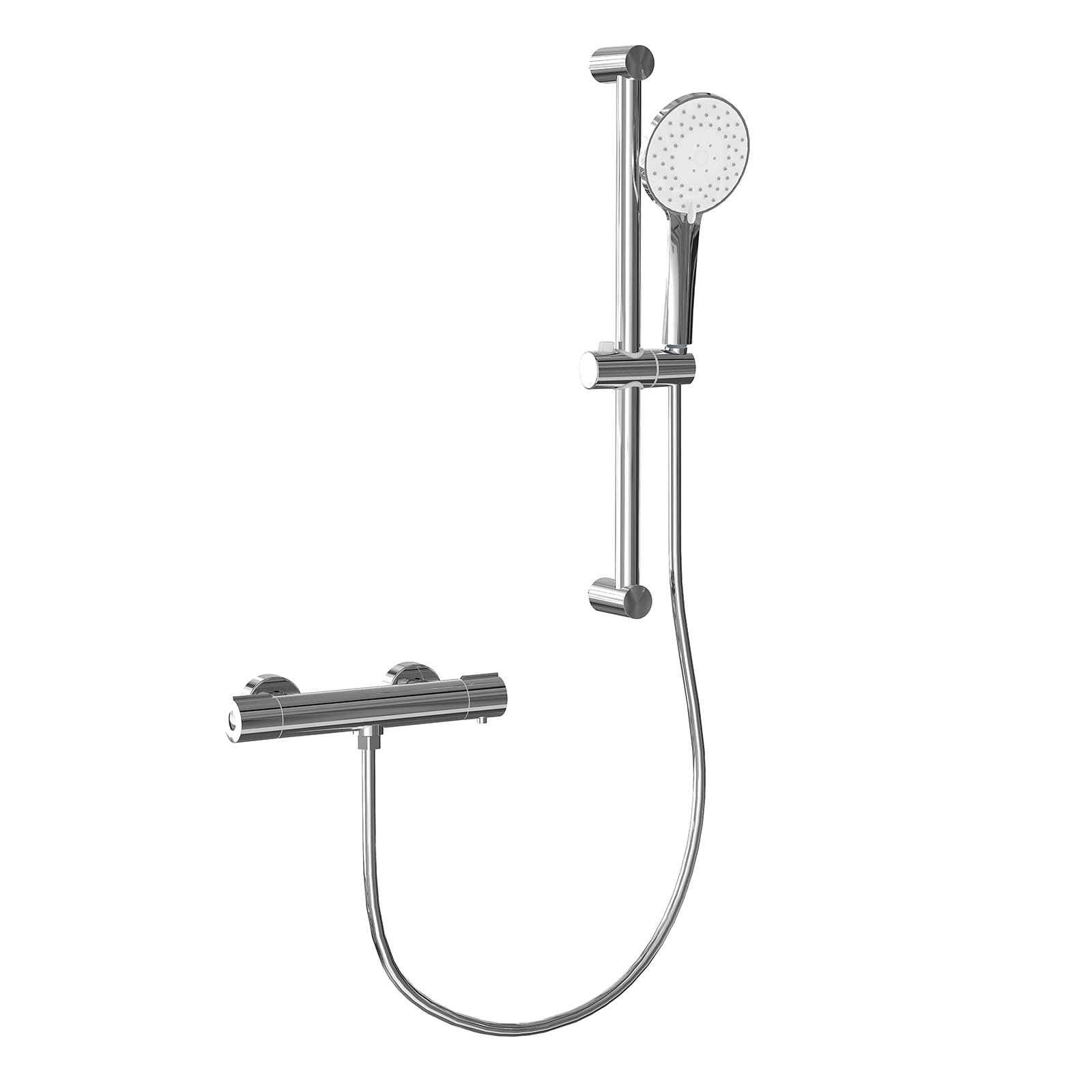 Duscharmatur mit Thermostat Set, Duschthermostat Mischbatterie Wandmontage mit Brausegarnitur | Handbrause | Thermostat Dusche Set mit 38 °C Sicherheitstaste