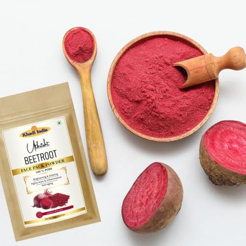 Image of Khadi Beetroot Face Pack Powder 100g | For Dullness, Acne & Anti Aging | Glowing & Brightening | Pure, Natural & Ayurvedic | Removes Durt & Impurities | Face Pack for Men & Women