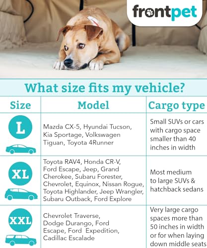 FrontPet SUV Cargo Liner for Dogs - Water-Resistant Pet Trunk Cargo Cover Mat for SUVs and Sedans with Bumper Flap Protector, Trunk Cover, Non-Slip Liner, (46" X 48") Upgraded 2025