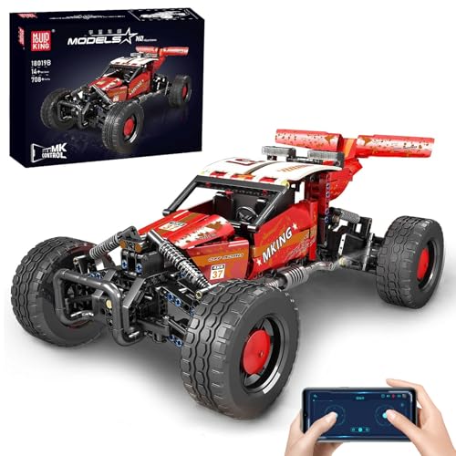 Mould King 18019機械ハリケーンモデル高速よじ登る車モデル積み木708個エンジン限界クロスカントリー車機械群モデル積み木付き