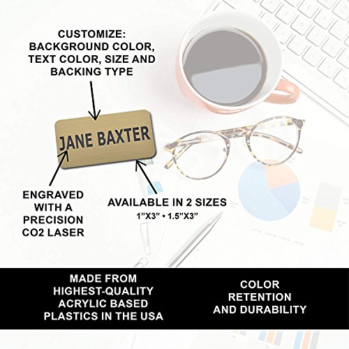 Custom Engraved Name Tag Badges – Personalized Identification With Pin Or Magnetic Backing, 1 Inch X 3 Inches, Red/White #TOP2