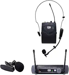 Microfone De Lapela Uhf-10bp Sem Fio Headset Profissional 50 Metros