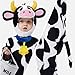 Spooktacular Creations Unisex Toddler Cow Costume Jumpsuit Outfit with Milking Bucket for KIds Child Boys and Girls Halloween Costume Cosplay, Trick or Treat Farm Party Dress Up (3T(3-4yrs))