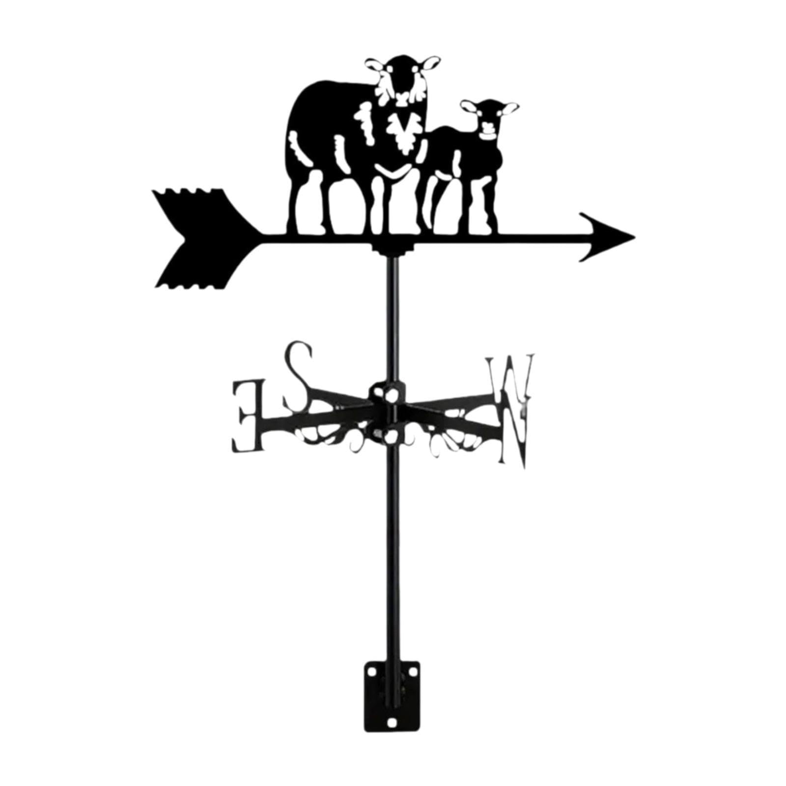 CALANDIS™ Black Sheep Weathervane Art Metal Weather Vane for Yard Courtyard Roof Mount | Weathervanes | Garden Dacor | Yard, Garden & Outdoor Living-image-1