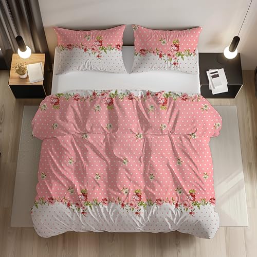 Image of LOOMLYFE All Season 220 GSM King Size Double Bed AC Comforter /Blanket /Duvet for All Seasons /Weathers - Pack of 1 - PinkCenterFlower