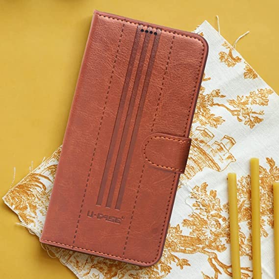 Image of U-Case Compatible with Realme 10 4G Flip Cover | Leather Finish | Inside Pockets & Inbuilt Stand | Shockproof Wallet Style Magnetic Closure Back Cover Case