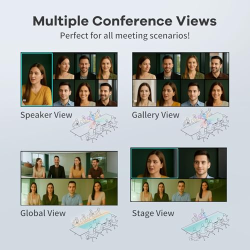 Image of KanDao Meeting Ultra Standard - 360 4K All-in-One Video Conference Camera, AI Tracking, 8 Noise-Cancelling Mics, Build-in System, Works with Zoom, Google Meet, Microsoft Teams - Plug & Play