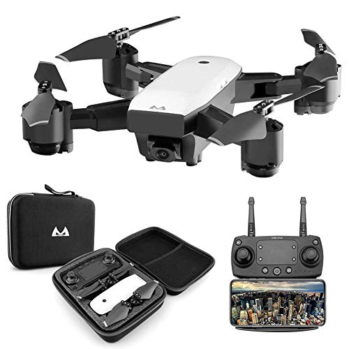 YDoo Drone FlyCam Quadcopter UAV con cámara 1080P Gimbal de 3 Ejes 20 Minutos de Tiempo de Vuelo, para Principiantes Blanco 1080P 5G