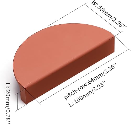 Miniatura 4 de Tiradores de cajón verdes de 2-12 pulgadas, 8 piezas (media luna de latón cepillado medio redondo, manijas de media luna, pomos semicírculos con