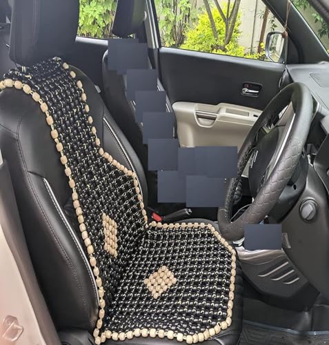 Image of Q1 Beads LDxBlack Bead Car Seat Wooden Cushion Cover pad in Acupressure Sitting for All The Cars /SUVs /Office Chair /Truck (1 Pack)