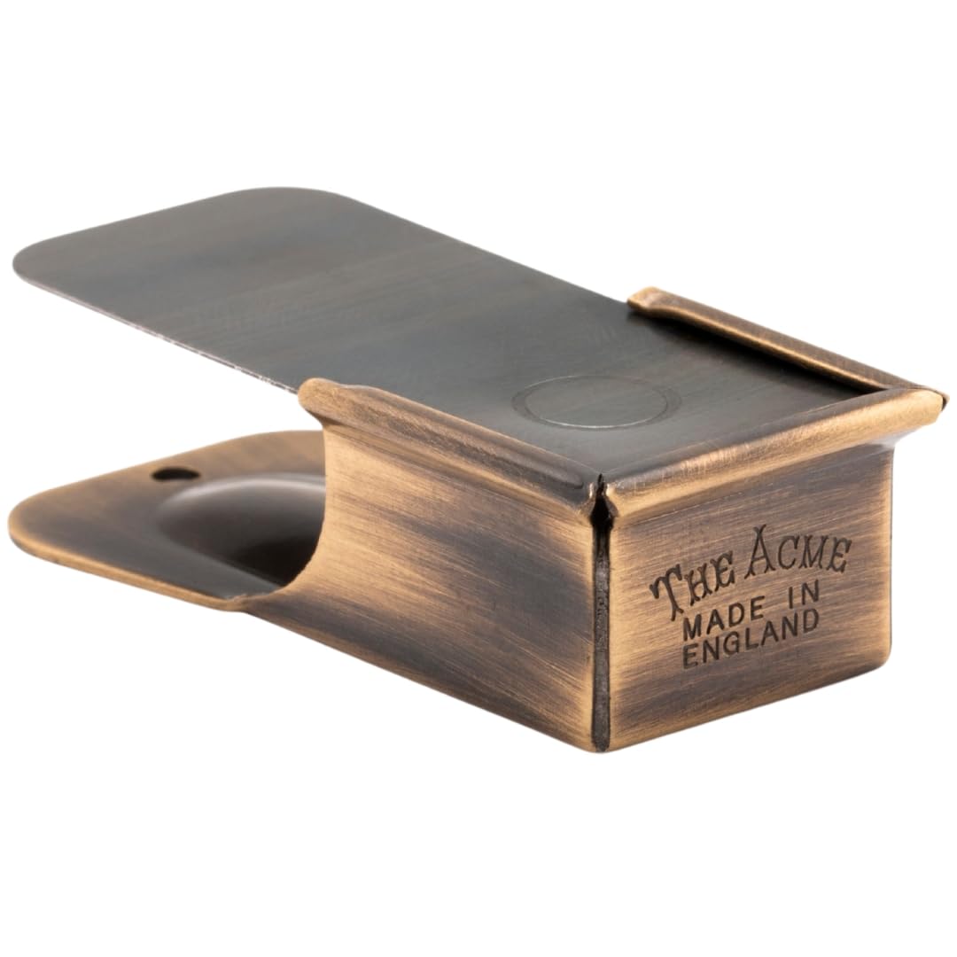 ACME Clicker No. 470 Clicker avec cordon en cuir pour l'entraînement du chien Convient également pour la communication avec les dauphins (laiton antique)