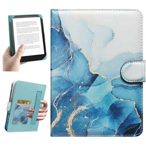 HoYiXi Universal Funda 6" Pulgada eReades Compatible con 6" Kindle 2025 & 2019/Pocketbook/Tolino/Kobo Clara HD,6" Funda Protectora para Lector electrónico con Bolsillo Integrado,Azul Dali