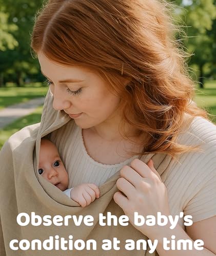 Image of Feeding Covers for Nursing Mom, Breathable Breastfeeding Cover with Rigid Hoop for Mother Nursing Apron, Multi-use Carseat Canopy (Summer Wheat)