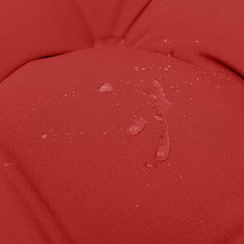 Image of QILLOWAY Outdoor Patio Cushions Set of 3, Wicker Furniture Cushions with Ties, Waterproof Loveseat & Seat Cushions for Patio Bench, Porch Chair, Outdoor Replacement Cushions, Red