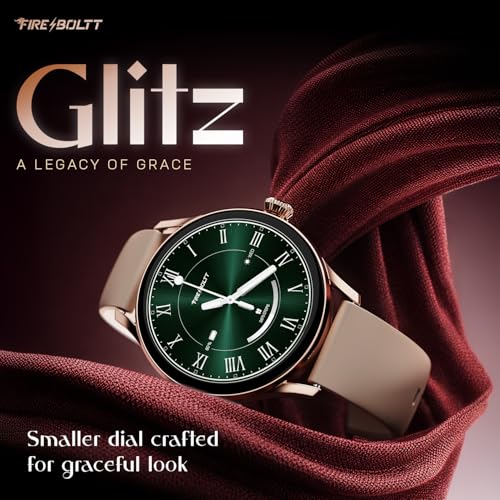 Image of Fire-Boltt Glitz Women Smart Watch with 1.19 inch AMOLED Display, Bluetooth Calling, Rotating Crown, Always On Display, 1000 Nits Brightness, IP68 Waterproof Sand Beige