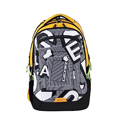 Gear Riddle 38L Large Water Resistant School Bag/Casual Backpack/Daypack/Travel Backpack/Kids Bag/College Bag for Boys/Girls/Men/Women (Yellow)