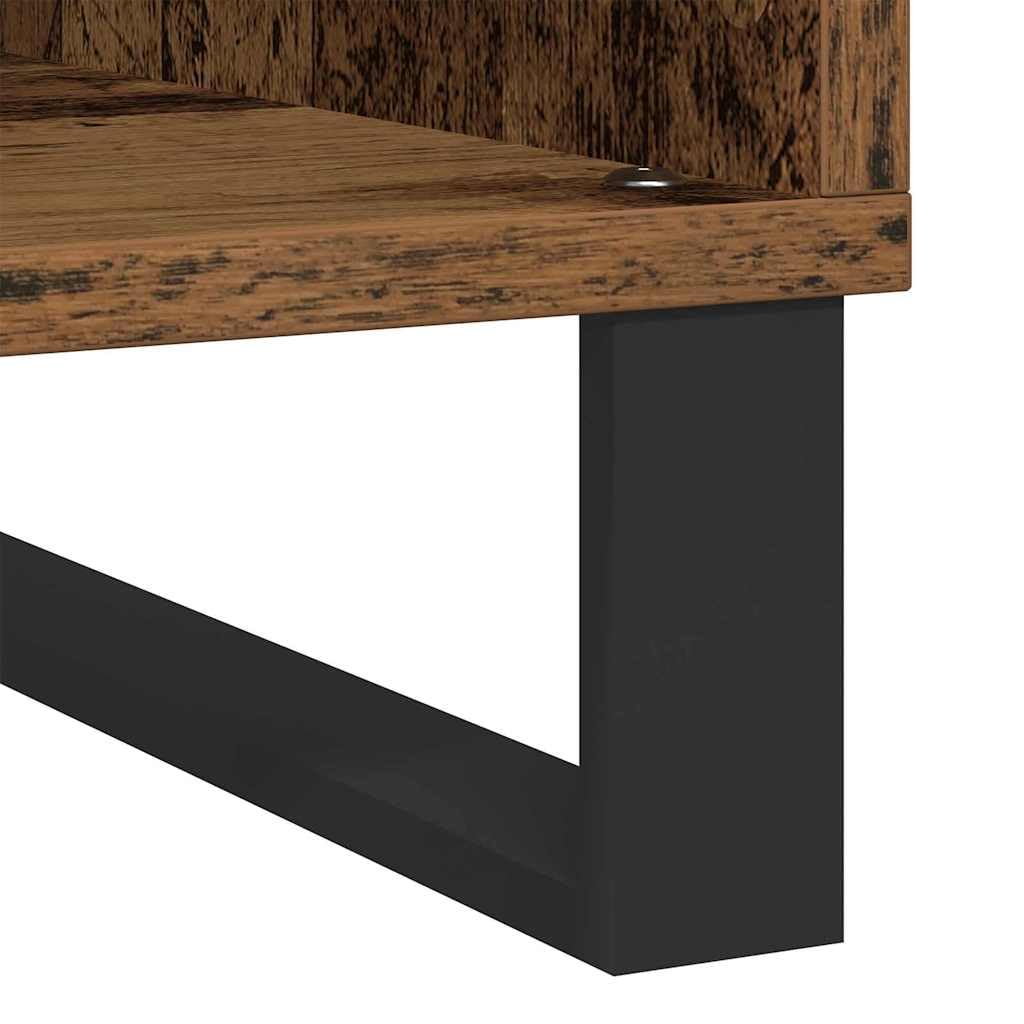 vidaXL Meuble à vinyles avec étagère Bois Ancien 84,5 x 38 x 89 cm, Meuble de Rangement pour Salon, Cabinet rectangulaire Moderne, étagère Robuste, Grand Organiseur pour la Maison