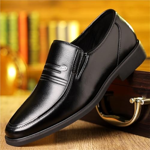 Men’s Slip-on Business Dress Shoes Breathable Casual Shoes for Middle-Aged Men Formal Comfortable Shoes for All Seasons(10)4