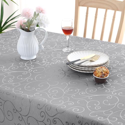 Nappe rectangulaire jacquard haut de gamme smiry gris 130x200 - 6