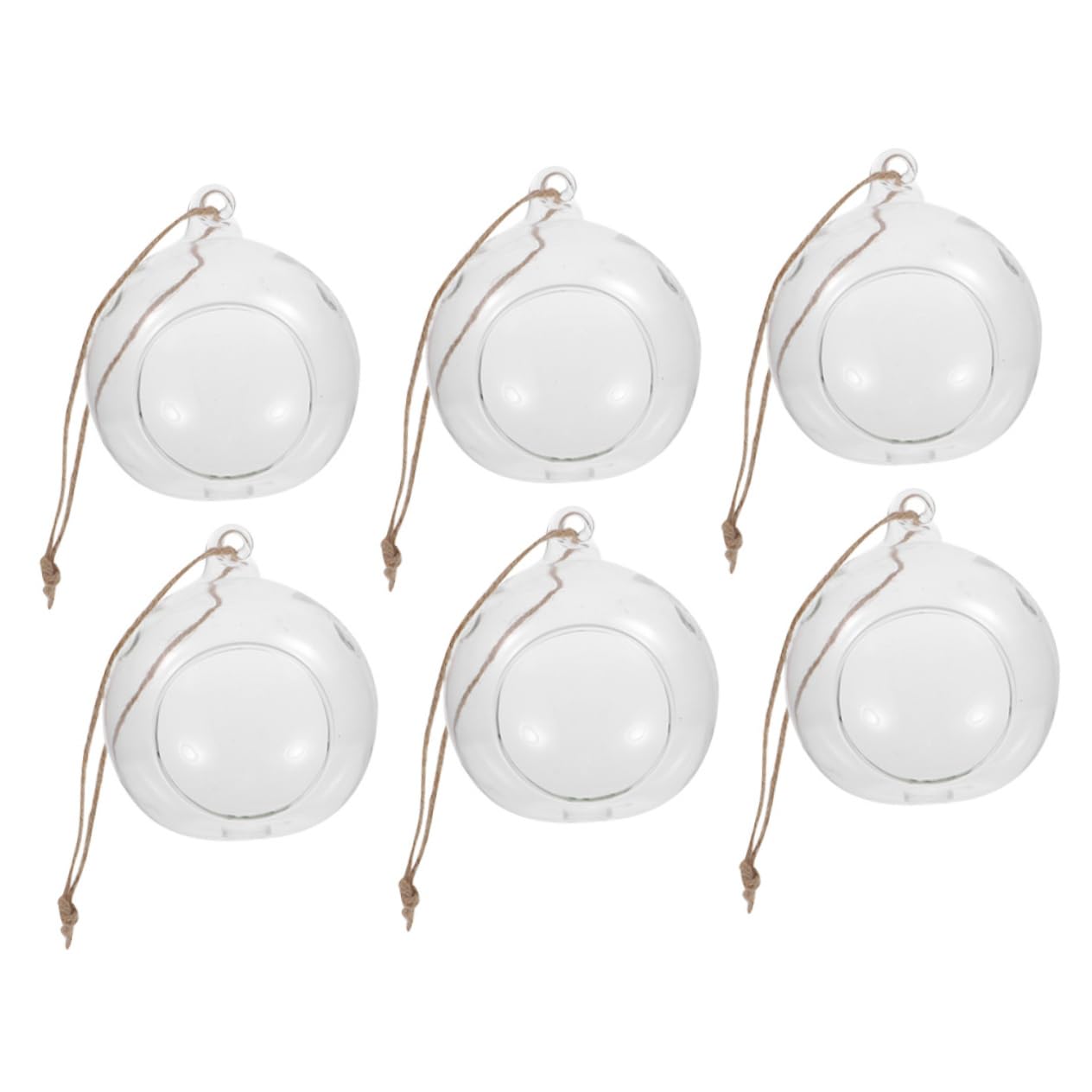 GRIRIW 6pcs Hanging Glass Ball Candle Holder Decor Hanging Candle Holder DIY Hanging Glass Globe Hanging Glass Bauble Candle Holder Tea Light Holder Lamp Holder Candle Holders