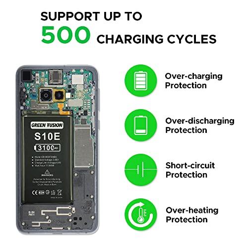 Image of GREEN FUSION Compatible with Galaxy S10e Battery Replacement, EB-BG970ABU New 0 Cycle Battery for Samsung Galaxy S10e SM-G970U /U1 SM-G970F SM-G970W with Instruction & Repair Toolkit