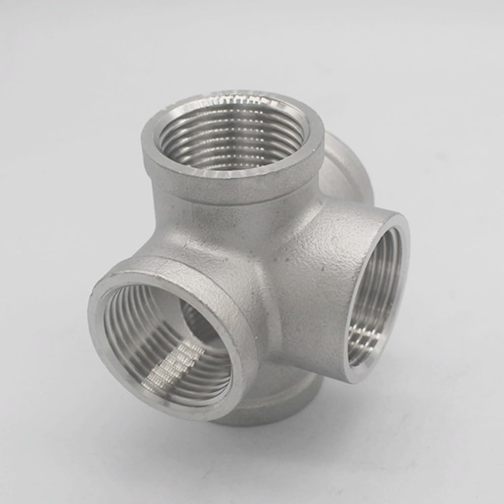 Conexión De Tubería De Rosca BSP Hembra Conector De Cruz Igual De 5 Vías, For Jardín Doméstico Acero Inoxidable 304 Accesorios De Tubería De 5 Vías (Size : 1")