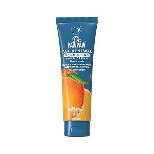 Dr.PAWPAW Age Renewal Nourishing - Crema de manos de naranja y mango para manos, uñas y cutículas, suavizante multitarea, nutritiva, vegana y libre