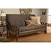 Kodiak furniture tucson full size futon set in rustic walnut finish suede gray  urban country home decor