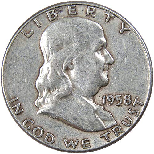 1958 Franklin Half Dollar AG About Good 90% Silver 50c US Coin...