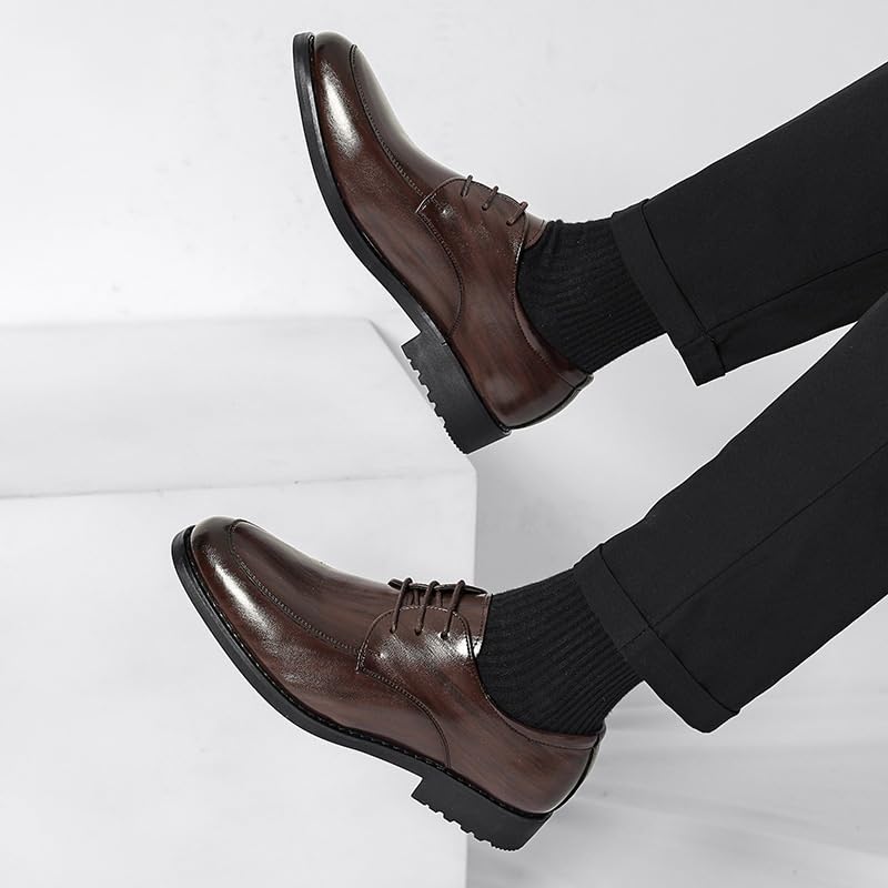 Formal Shoes Dress Oxford for Mens Leather Party Wedding Heel Non Slip Anti-Slip Low Top Rubber Sole Classic Pointed Toe Classic Lace Up Prom2