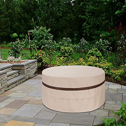 Round Patio Table Cover 48Inch Dia Waterproof Outdoor Bar Table Round Cover Anti-Fading Uv-Resistant Lawn Furniture Covers #TOP4