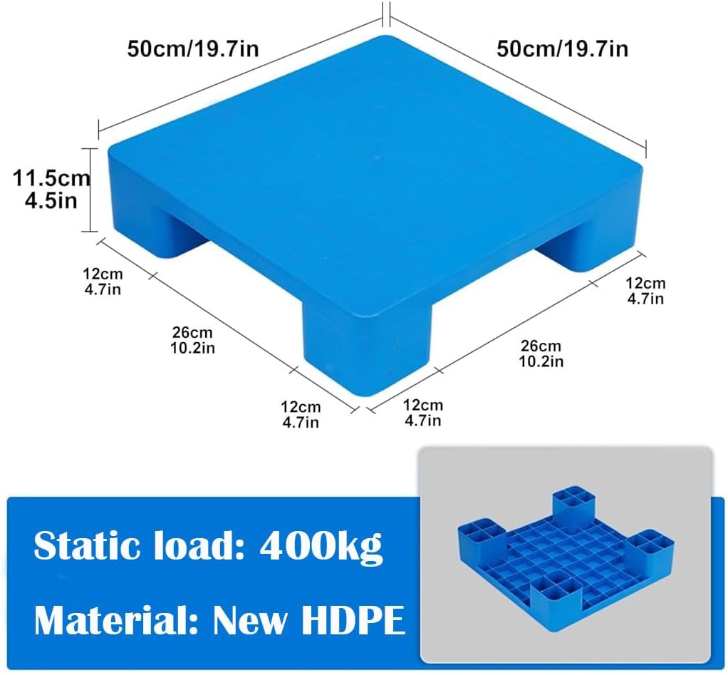 Plastic Pallets, Plastic Pallets For Basement Storage, Plastic Pallets For Outside, Ventilation Floor Pallet, Nestable Blue Polyethylene Pallets, For Indoor Warehouse Flooring(Size:40*30cm,Color:Blue)