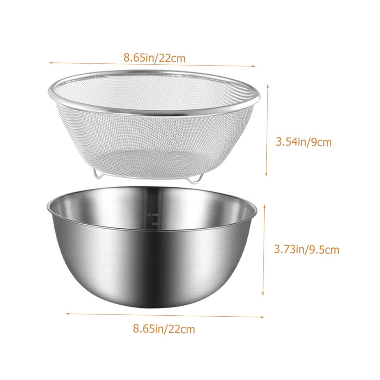Colador para Lavar Verduras y Frutas de Acero Inoxidable Diseño Resistente y Doble Capa para Drenaje y Almacenamiento de Cocina en Cocina