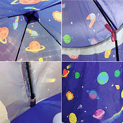 LOJETON 2pc Rocket Ship Kids Play Tent, Ball Pit with Basketball Hoop for Boys, Girls and Toddlers - Indoor/Outdoor Use Pop Up Rocket Tent