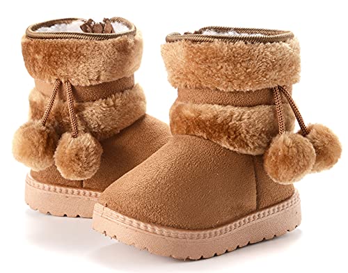 Girls Boys Snow Boots Kids Warm Winter Boots Toddler Plush Booties Fur Lined Non-Slip Shoes (Toddler/Little Kid/Big Kid)2