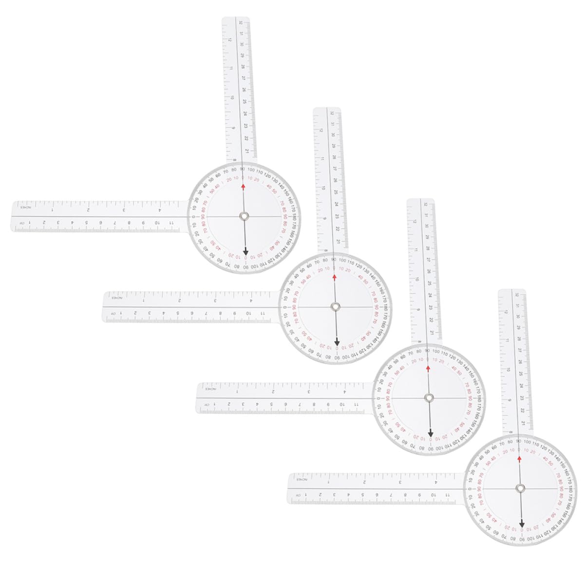Housoutil 4 Pièces Goniomètre en Plastique Transparent, Règle Pliante de 8 Pouces, Échelle Précise sans Bavure, pour Garçon et Filles, Mesure D’angle